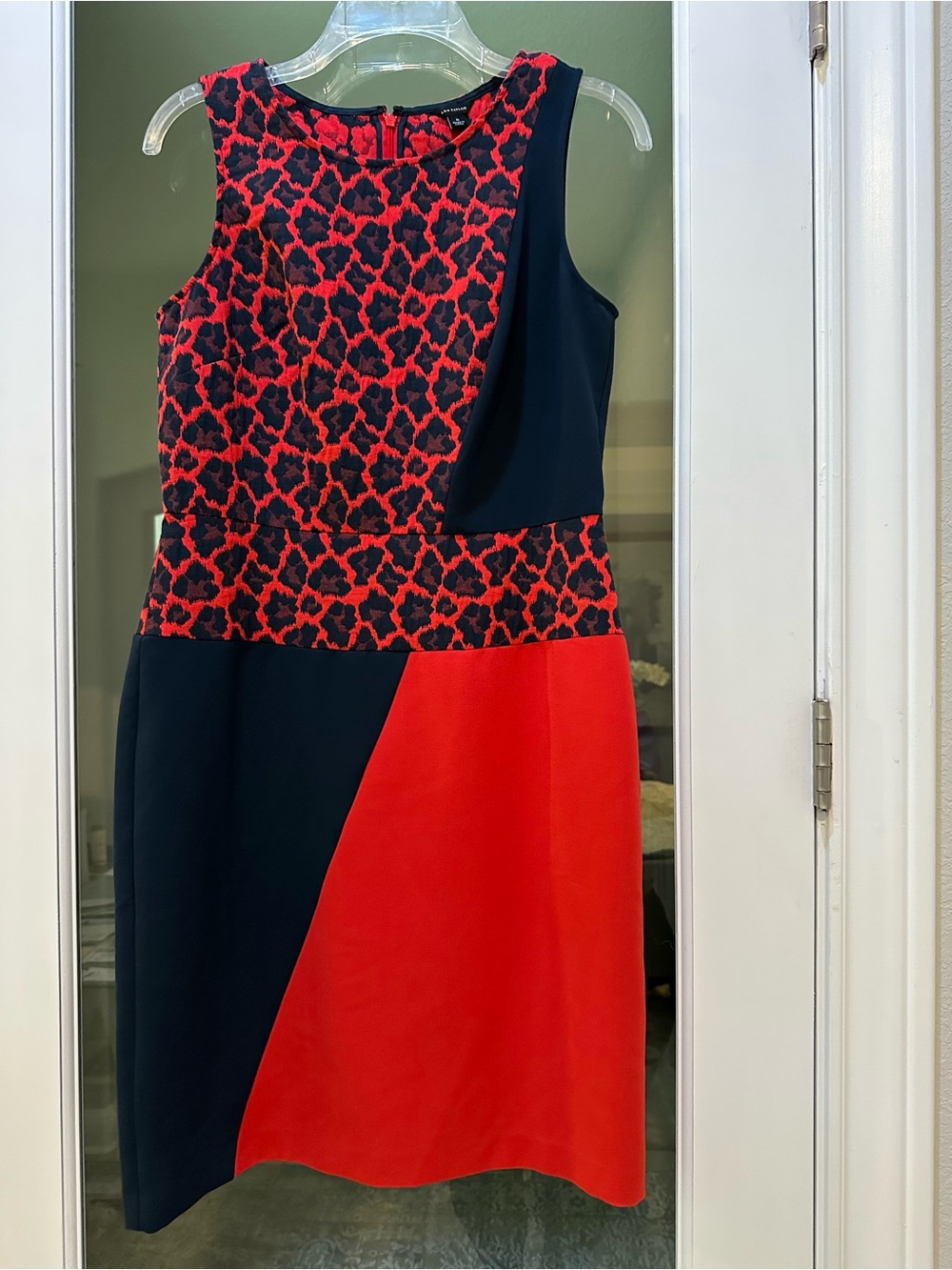 Ann Taylor Colorblock Leopard Jacquard Sheath Dress